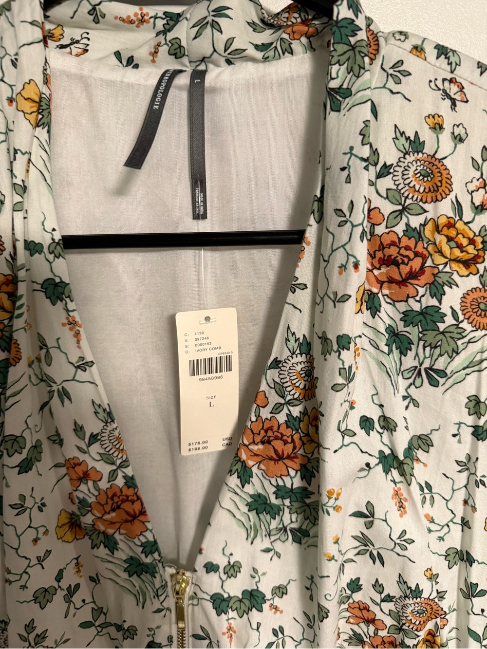 Anthropologie Maeve Tommie Cap Sleeve Smocked Front Zip Midi Dress NWT - Picture 2 of 7